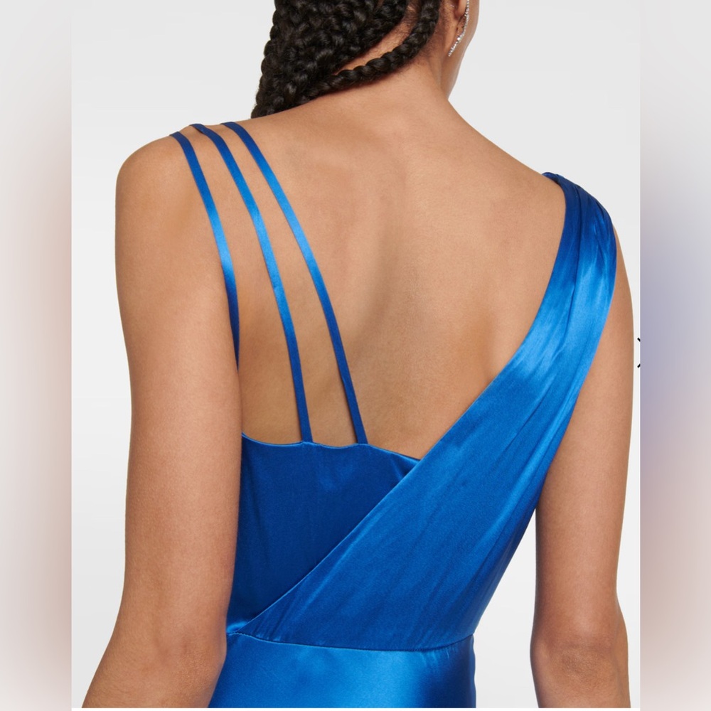 Veronica Beard Sanderson Gown in Azure | Sleek One-Shoulder Evening Dress - Picture 11 of 11